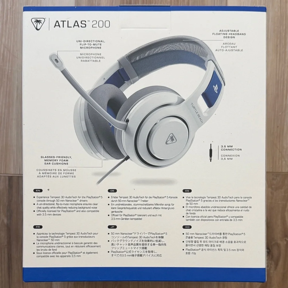 Turtle Beach Atlas 200 Wired Gaming Headset - White, Gray and Blue